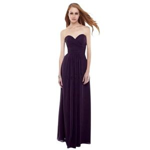 Bill Levkoff Women’s Chiffon evening Gown Sweetheart Purple‎ Bridesmaid 10